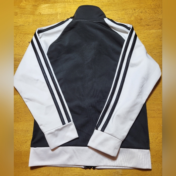 ADIDAS ATHLETIC/ SPORT JACKET/ COAT  BLK/WHT Youth SZ 6 - Picture 2 of 6